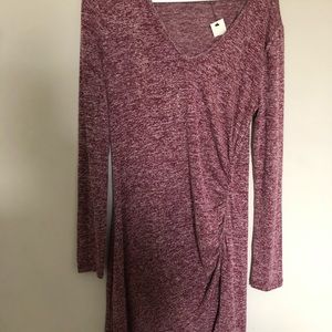 Francesca burgundy speckled dress long sleeve